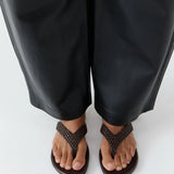 St Agni Lattice Weave Thong in Coffee