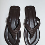 St Agni Lattice Weave Thong in Coffee