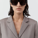 St Agni Linea Oversized Sunglasses in Black and Grey