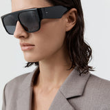 St Agni Linea Oversized Sunglasses in Black and Grey