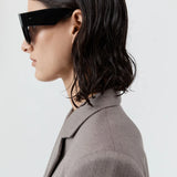 St Agni Linea Oversized Sunglasses in Black and Grey