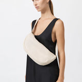 St Agni Perforated Crescent Bag in Tofu