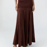 St Agni Sheer Silk Circle Hem Dress in Liqueur