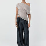 St Agni Silk Adjustable Balloon Pants in Washed Black