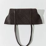 St Agni Woven Slim Bateau Tote in Coffee