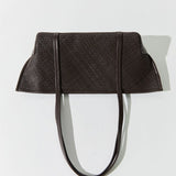 St Agni Woven Slim Bateau Tote in Coffee