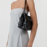 St Agni Slim Woven Tote in Black