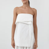 St Agni Strapless Wrap Top in Off White