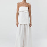 St Agni Strapless Wrap Top in Off White