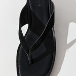 St Agni Suede Opanka Heel in Black - side view