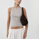 St Agni Suede Woven Envelope Mini Tote in Coffee