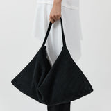 St Agni Suede Woven Hobo Bag in Washed Black