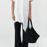 St Agni Suede Woven Hobo Bag in Washed Black