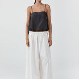 St Agni Woven Check Drawstring Cami in Iron Glaze