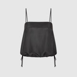 St Agni Woven Check Drawstring Cami in Iron Glaze