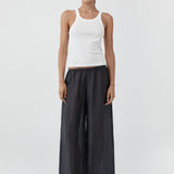 St Agni Woven Check Relaxed Pants in Iron Glaze