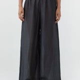 St Agni Woven Check Relaxed Pants in Iron Glaze