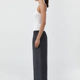 St Agni Woven Check Relaxed Pants in Iron Glaze