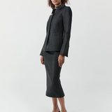 St Agni Woven Leather Skirt in Black