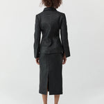 St Agni Woven Leather Skirt in Black