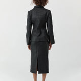 St Agni Woven Leather Skirt in Black