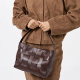 St Agni Woven Mini Tote in Chocolate