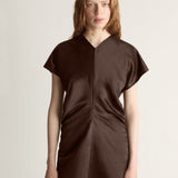 Lee Mathews Stella Silk Satin Maxi Dress in Chocolate