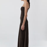 St Agni Strapless Balloon Hem Dress in Cedar