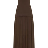 St Agni Strapless Balloon Hem Dress in Cedar
