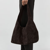 St Agni Suede Soft Bag in Coffee