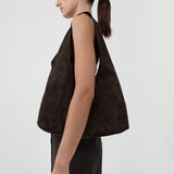 St Agni Suede Soft Bag in Coffee