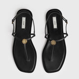 Toteme T-Strap Nappa Sandals in Black - outfit inspiration