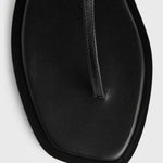 Toteme T-Strap Nappa Sandals in Black - close up