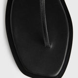 Toteme T-Strap Nappa Sandals in Black - close up