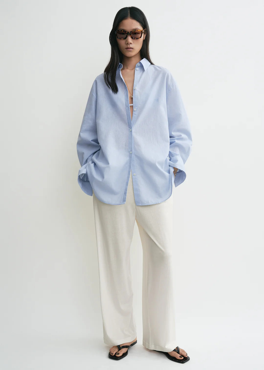 Toteme Oversized Summer Shirt in Sky Blue
