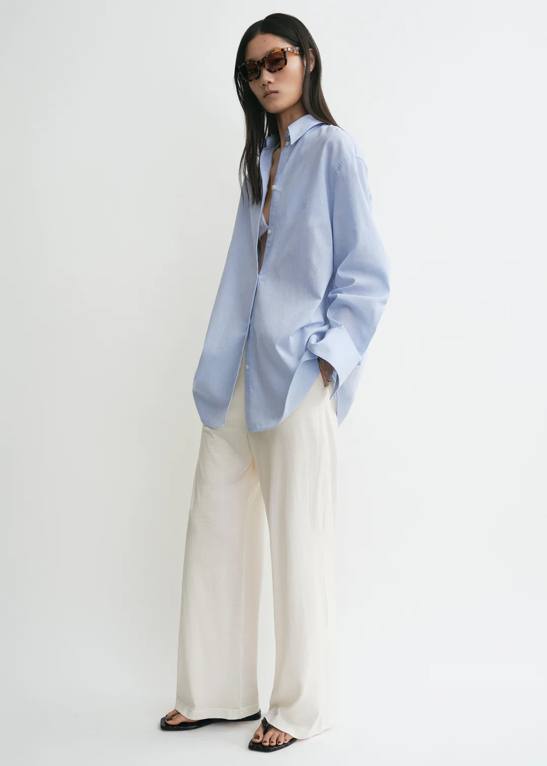Toteme Oversized Summer Shirt in Sky Blue