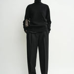 Toteme Classic Cashmere Crew Neck Knit in Black - side view