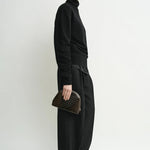 Toteme Classic Cashmere Crew Neck Knit in Black - detail view
