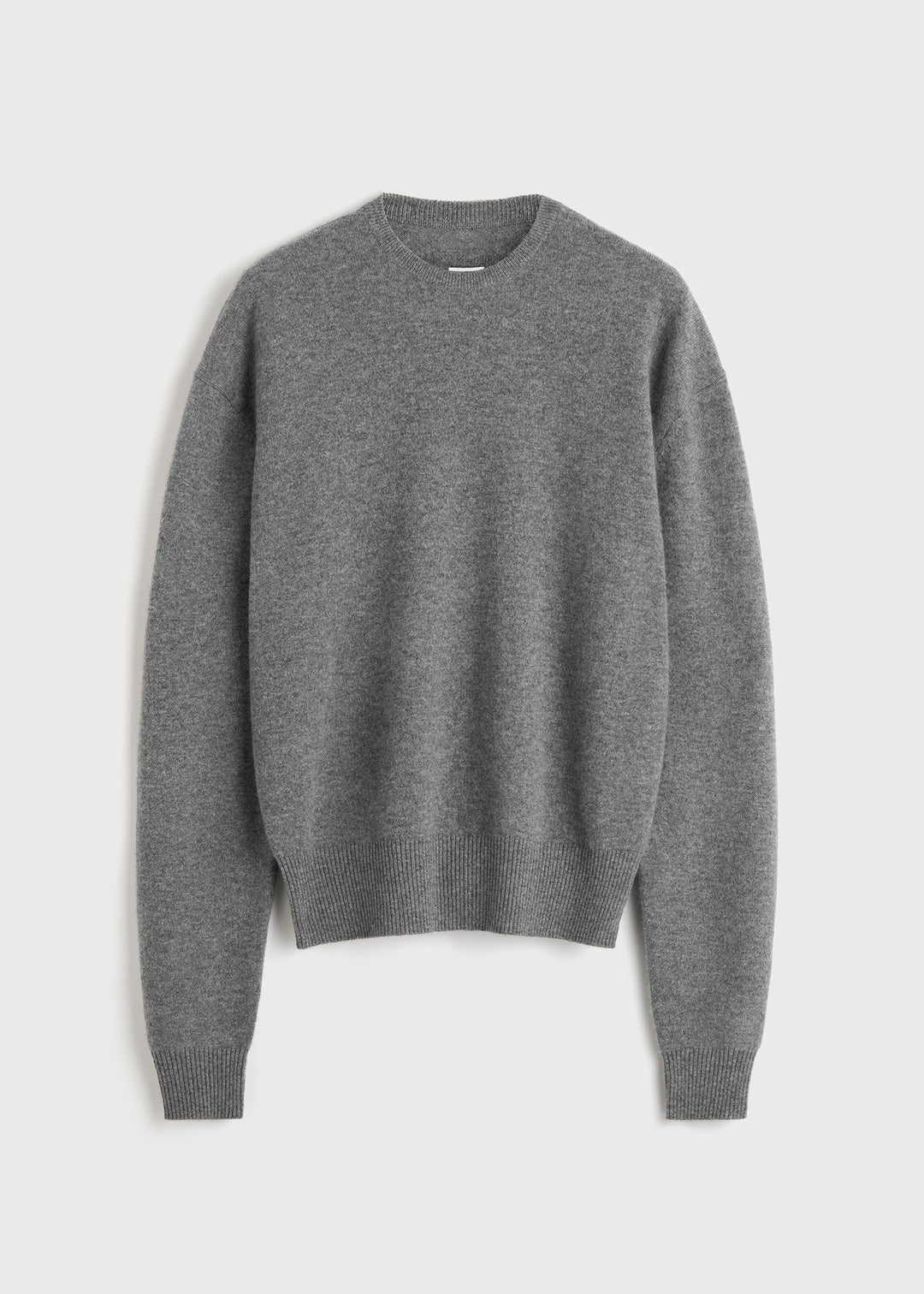 Toteme Classic Cashmere Crew Neck Knit in Mid Grey Melange