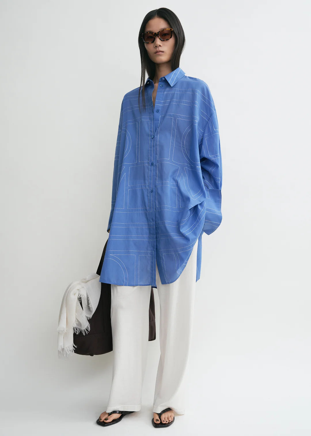 Toteme Long Summer Shirt in Cobalt
