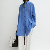 Toteme Long Summer Shirt in Cobalt