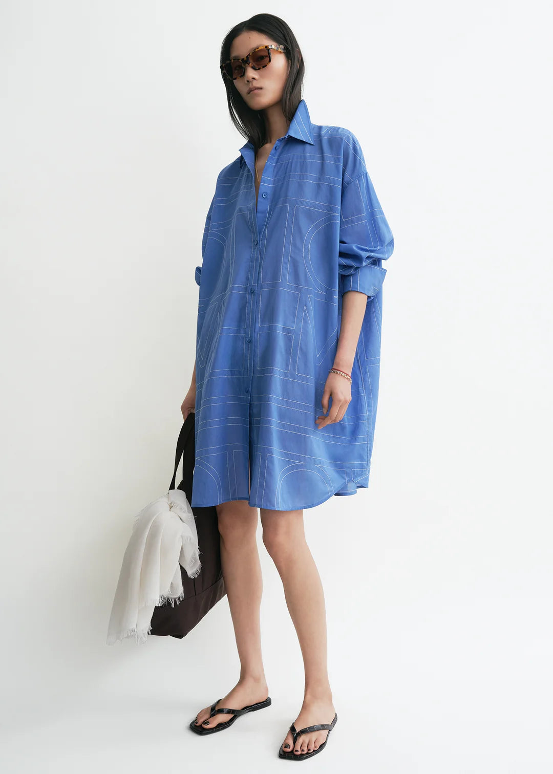Toteme Long Summer Shirt in Cobalt