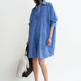 Toteme Long Summer Shirt in Cobalt