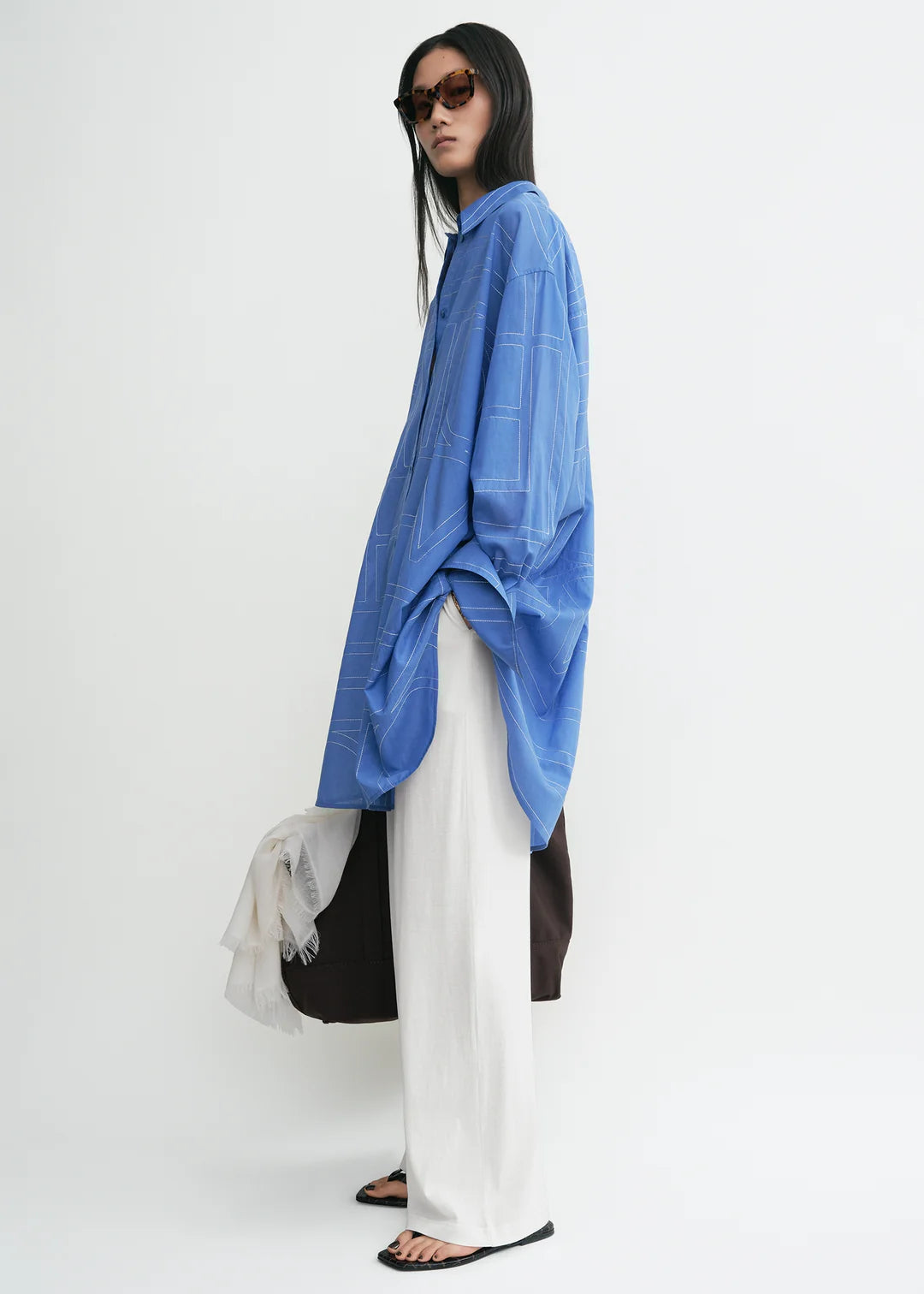 Toteme Long Summer Shirt in Cobalt