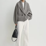 Toteme Shawl Lapel Cardigan in Mid Grey Melange