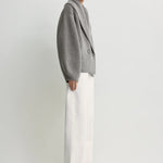 Toteme Shawl Lapel Cardigan in Mid Grey Melange