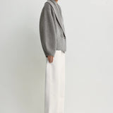 Toteme Shawl Lapel Cardigan in Mid Grey Melange
