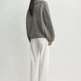 Toteme Shawl Lapel Cardigan in Mid Grey Melange