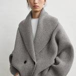 Toteme Shawl Lapel Cardigan in Mid Grey Melange