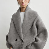 Toteme Shawl Lapel Cardigan in Mid Grey Melange